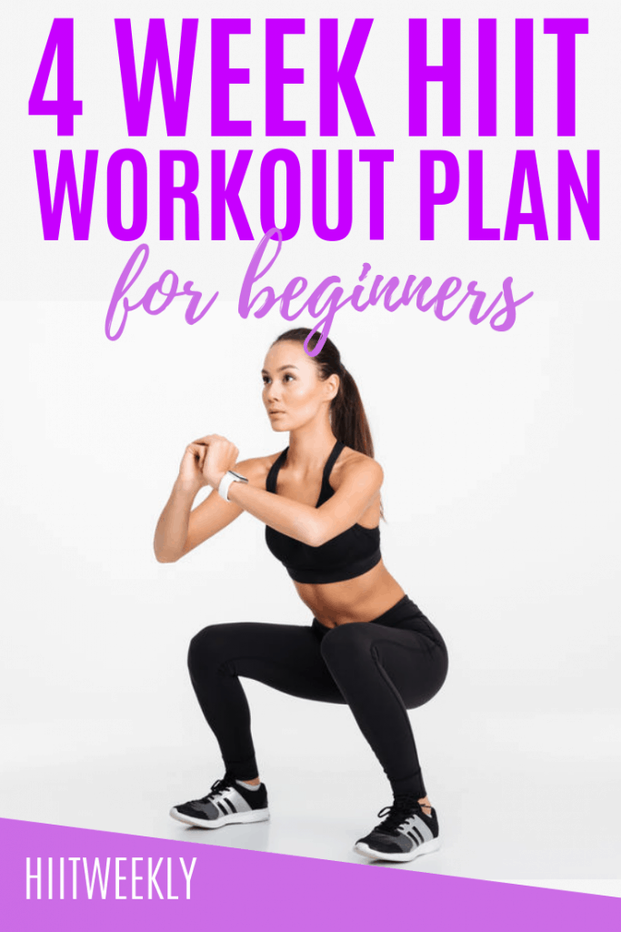 Improve your fitness and lose weight with our 4 week workout plan for beginners that takes you through body weight only exercises that you can do at home. No equipment 4 week workout routine for beginners. 