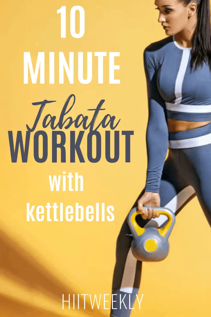 Work your entire body in this 10 minute Tabata workout with kettlebells that you can do at home. The routine consists of 2 Tabata workouts for a quick fat burning workout.