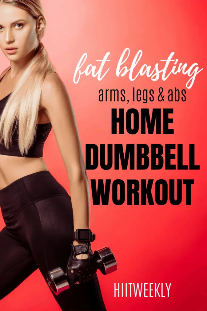 Blast fat and get in great shape with this quick home workout. All you need is a pair of dumbbells and a little motivation. #homedumbbellworkout #homeworkout