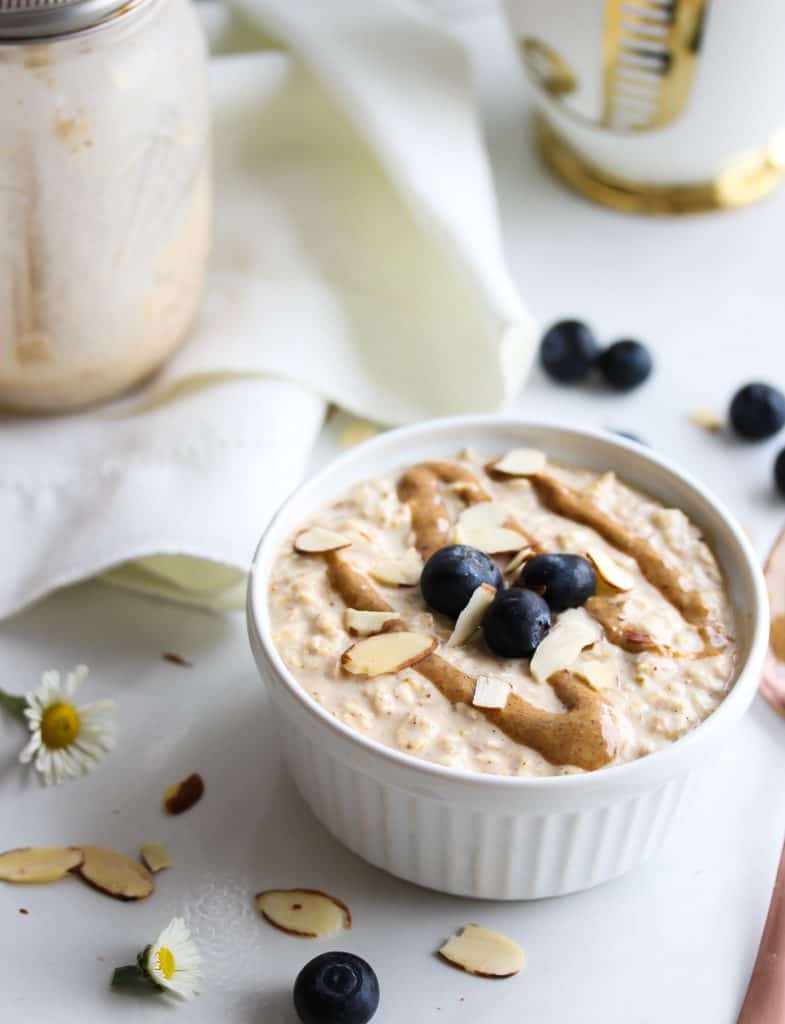 Try this simple overnight oat recipe for breakfast. With added protein. 