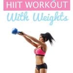 Get your sweat on with this 1000 calorie full body HIIT workout with weights. Nothing burns more calories than a weights HIIT workout.