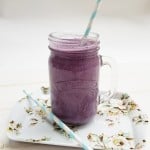 Get your day off to a fkying start with this protein packed Blueberry Oat Protein Smoothie Recipe pefect in the morning or as a post workout protein shake.