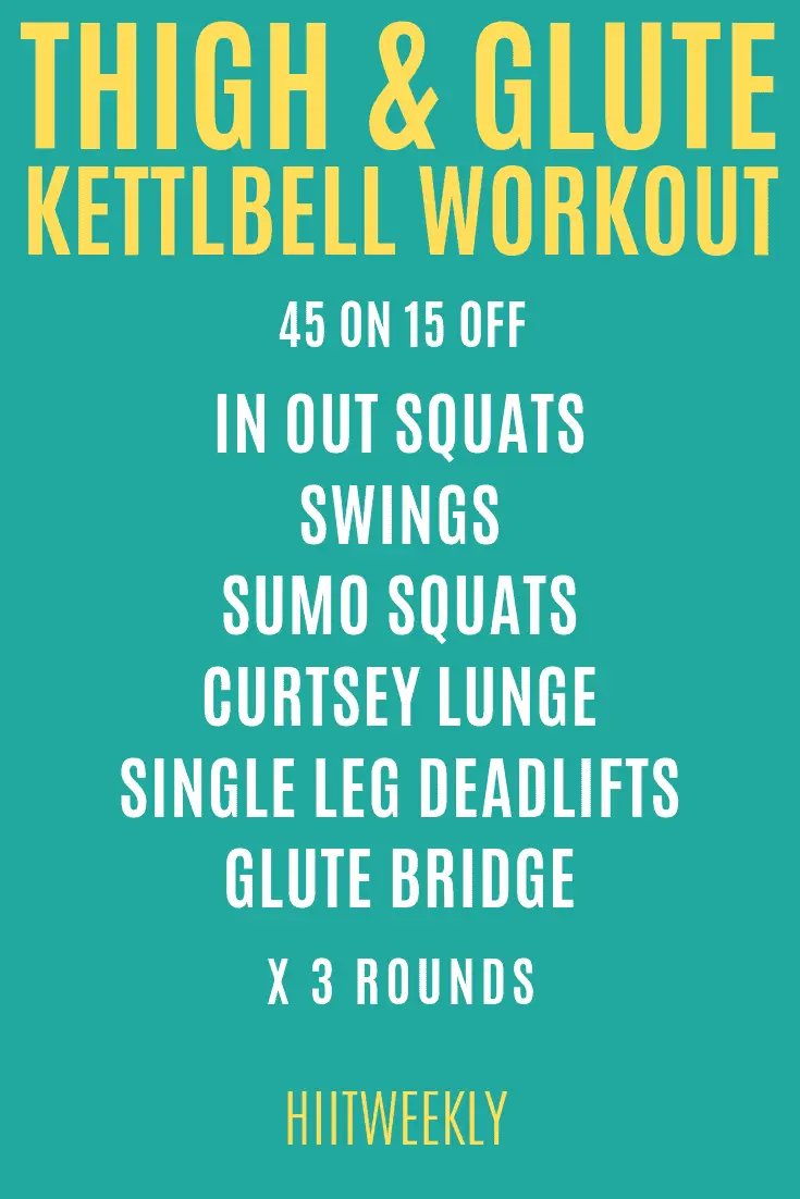 Lose unwanted thigh fat with this kettlebell thigh and glute workout you can do at home for tighter and more toned legs.