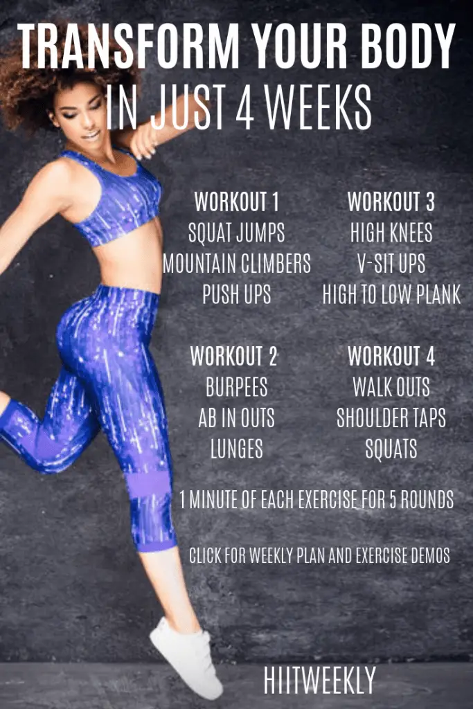 Transform your body in just 4 weeks with our at home 4 week workout plan designed for complete beginners.