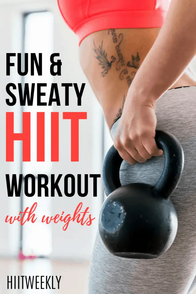 You need to try this fun HIT workout with weights. Its fast and enjoyable making it the perfect workout to keep you motivated to get fit and lose weight. 