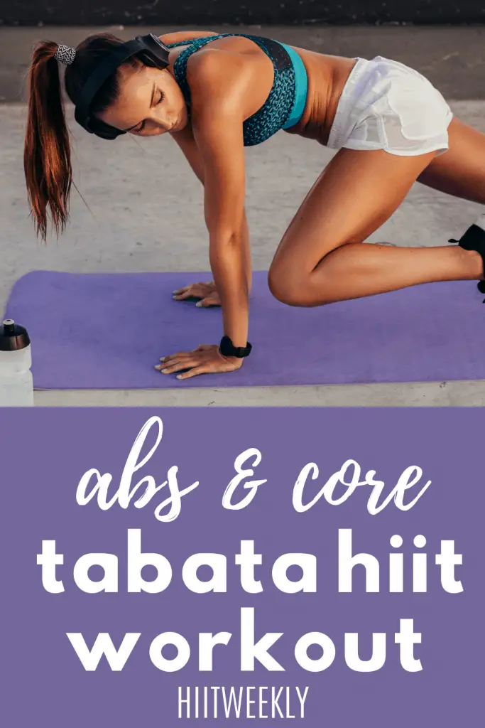 Sculpt tight abs while trimming belly fat with this Tabata workout for your abs and core muscles. #tabataabs