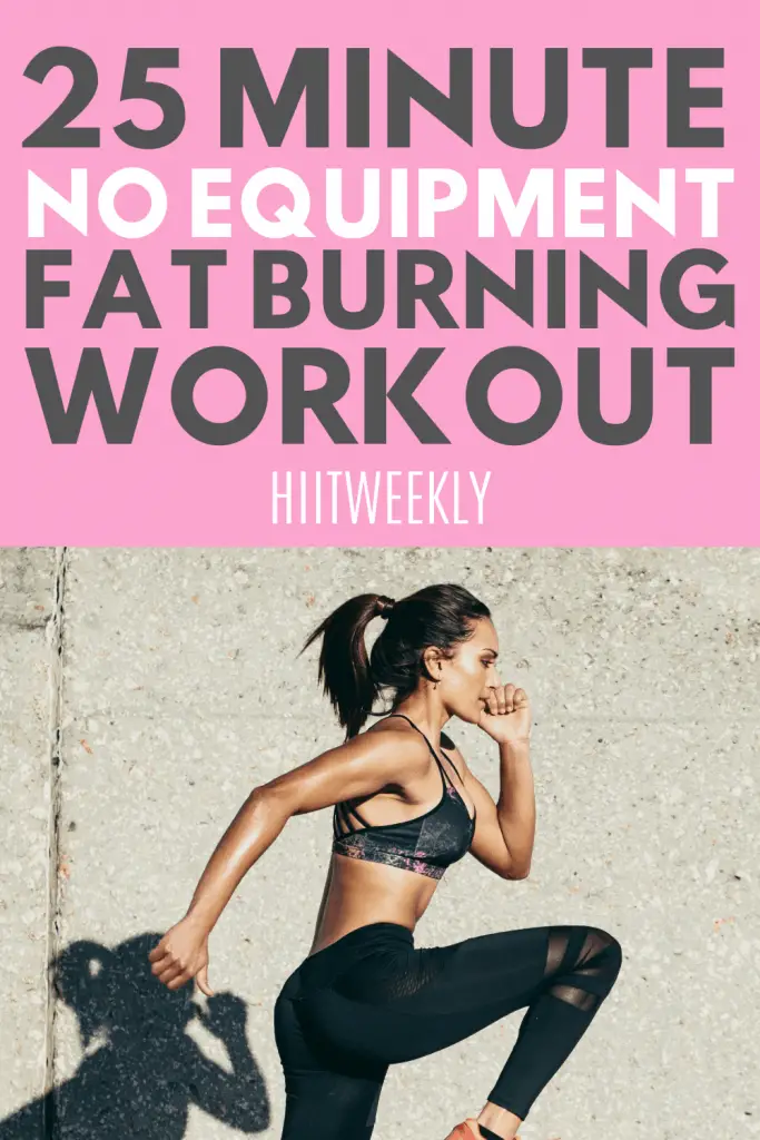 Train hard with this bodyweight no equipment needed home HIIT workout. 