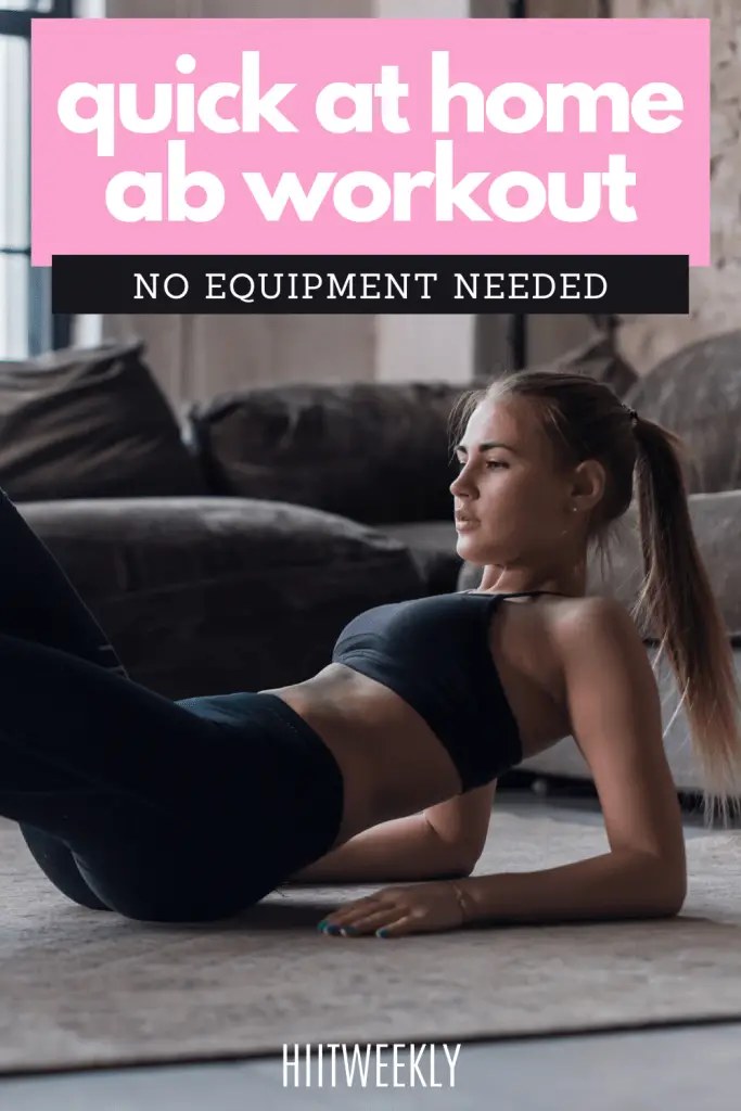 Get flat abs at home with this quick ab workout without any equipment. Jump right in and get start exercising right away for flatter abs.