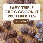 Craving chocolate? These easy, no-bake triple chocolate coconut protein bites are here to rescue your sweet tooth! A delicious way to boost your energy with a burst of chocolatey goodness.