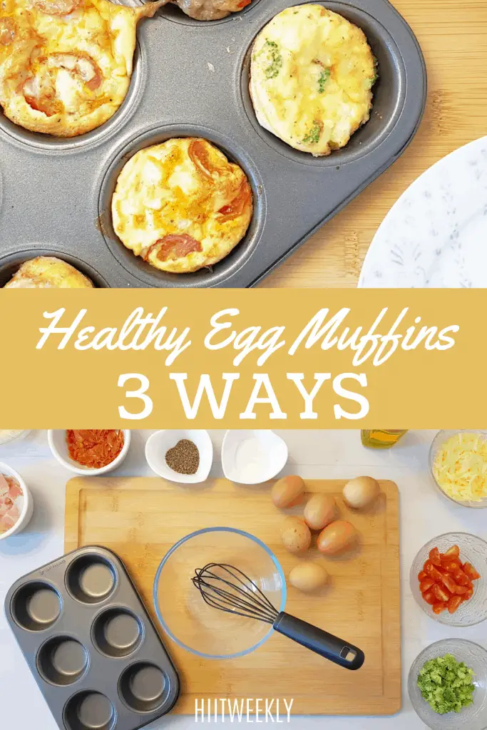Try these healthy high protein egg muffins made 3 ways for a low carb high protein breakfast or snack option. perfect for meal prep or keto diets. 