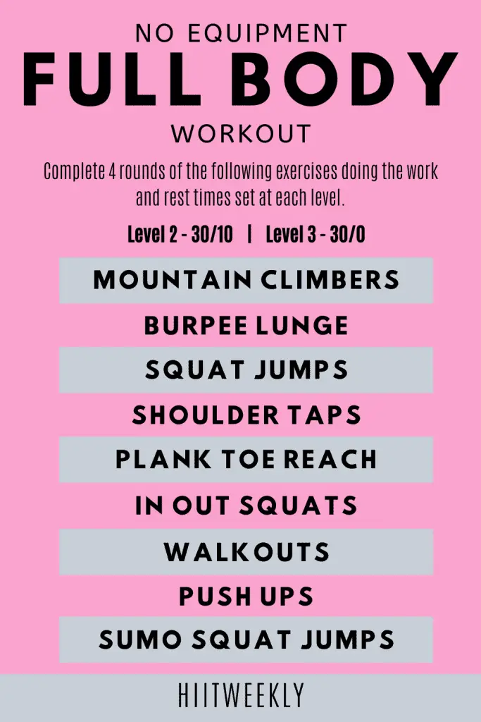 Home workout plan no equipment