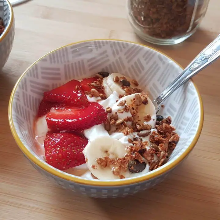 Healthy Honey Greek Yogurt, Fruit and Seeds