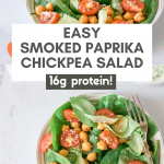 Dive into a world of bold flavors with our Smoked Paprika Chickpea Salad. A symphony of textures and tastes awaits you, as chickpeas mingle with crisp veggies and a tantalizing smoked paprika dressing.