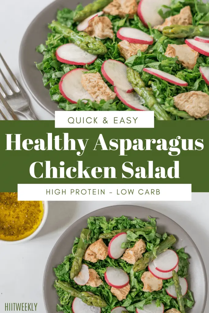 A quick and easy chicken asparasgus salad recipe that is full of flavor and goodness. #chickensalad