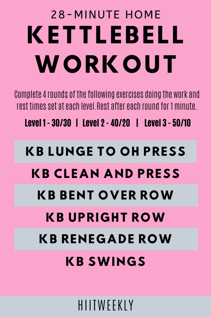 Get ready for a quick fat burning workout with ketlebells that you can do at home in under 30 minutes. 