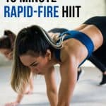 Get crazy hot with this quick rapid-fire 15-minute cardio HIIT workout plan that you can do anywhere. 7 day HIIT series.