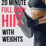 Do this home HIIT workout with weights to tighten and tone yyour entire body. Its quick but tough.