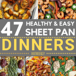 These are some of the best sheet pan recipes that are all super healthy, simple to make and tasty. Sheet pan recipes.