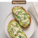 Elevate your morning with this heavenly combination of ripe avocado and velvety ricotta on a perfectly toasted sourdough slice. A delicious, nutritious start to your day!