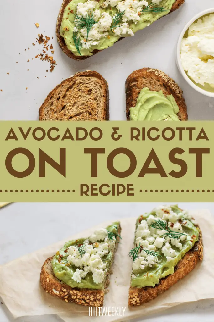 This healthy Avocado and ricotta on sourdough recipe is the best and it's also high in protein.  Avo on toast is easy to make, just follow the recipe here. 