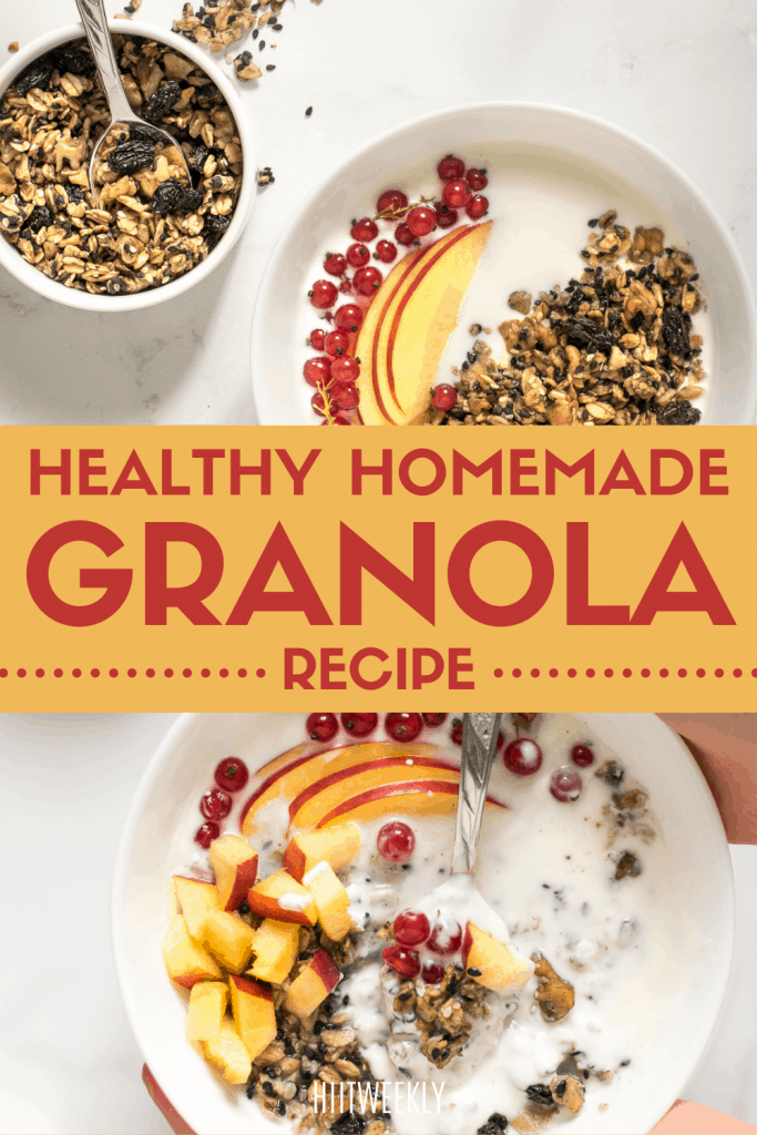 Try this healthy granola recipe for a quick high protein snack or as part of a healthy breakfast. 