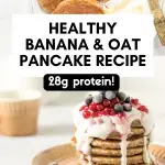 Delight in the wholesome goodness of these banana and oat protein pancakes. Perfectly balanced in flavor and nutrition, they make for a nourishing breakfast that satisfies your taste buds and keeps you full.