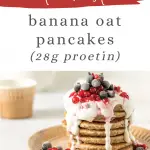 Experience the golden brown delight of these high-protein banana oat pancakes. With a perfect blend of texture and flavor, this recipe is a delightful treat for pancake lovers seeking a protein boost.