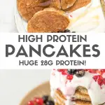 Energize your morning routine with these high-protein pancakes. Featuring the dynamic duo of bananas and oats, this recipe ensures a delicious and nutritious start to your day, providing sustained energy.