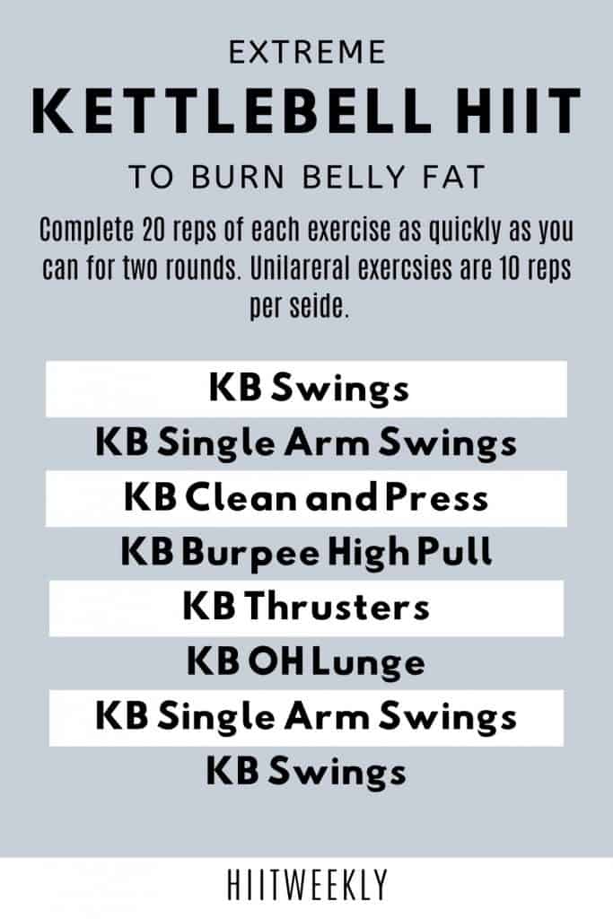 Do this extreme kettlebell HIIT workout for rapid results three days a week and watch your belly fat melt away. 