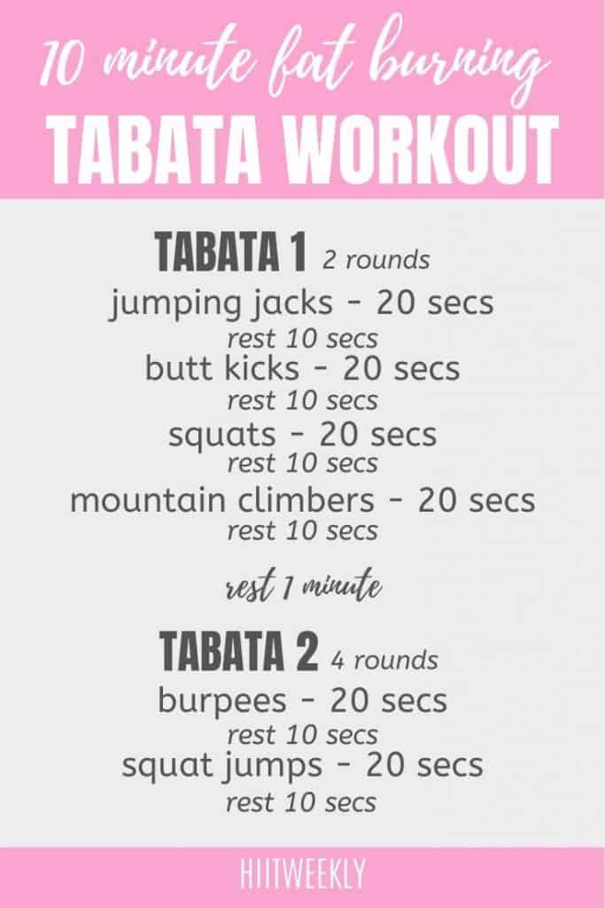 At home full body tabata workout to burn fat with no equipment. 10-minute workout. 