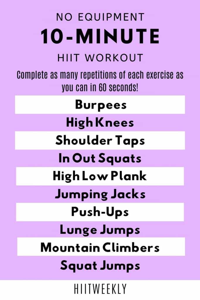 Hiit for 10 online minutes