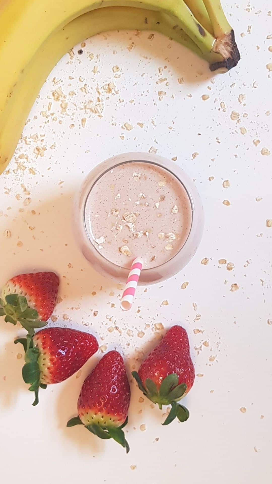 Coconut Strawberries & Banana Protiein Smoothie