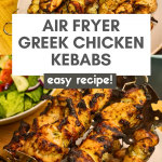 Experience the blissful fusion of flavors with these air-fried Greek chicken kabobs. A perfect combination of convenience and taste for a delightful dinner!