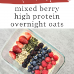 Elevate your breakfast game with the berrylicious goodness of mixed berries and the crunch of pumpkin seeds in these protein-packed overnight oats. A perfect start to your day!