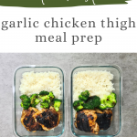Make meal prep a breeze with our flavorful garlic chicken thigh recipe. Packed with garlic, honey, and savory spices, this dish pairs perfectly with basmati rice and broccoli.